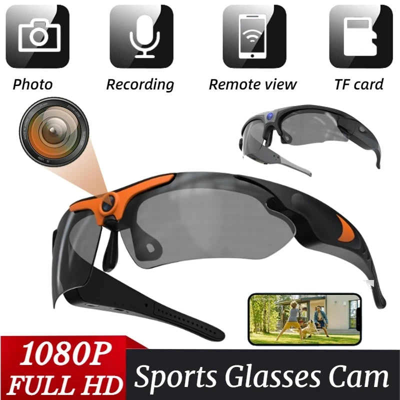 HD 1080P Smart Video Camera Outdoor Cycling Glasses Polarized Lens Smart Camcorder Security Protection Record Wearable Camera