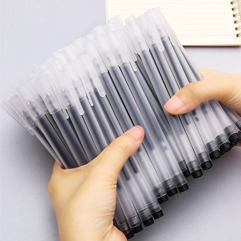 10 Pcs/set Black Gel Pen Student Exam Office Signature Transparent Pen Cute Stationary Supplies Neutral Pen 0.5mm