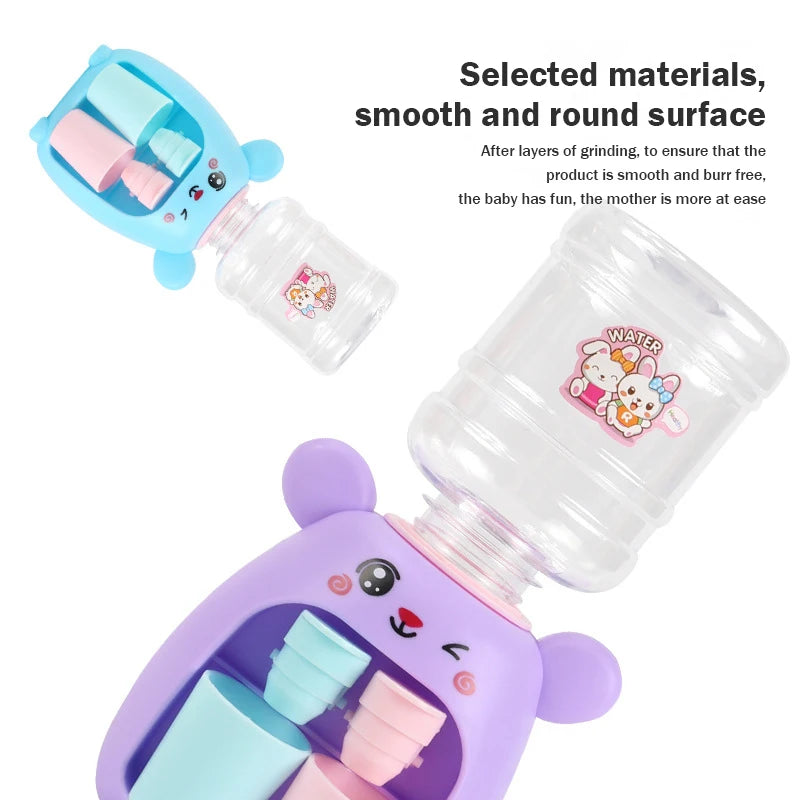 Mini Children Water Dispenser Toy Cute Cartoon Water Juice Milk Drinking Fountain Pretend Play Kitchen Toys for Boys Girls Gift