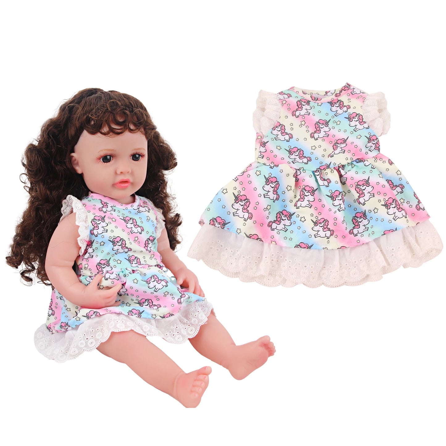 55CM 22 Inches Baby Reborn Girl Doll Full Body Soft Silicone Cute Newborn Dolls With Shoes,Clothes Girl's Best Gift Festival Toy