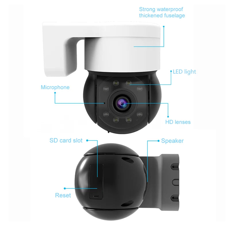 4MP Security Tuya Cameras WiFi Outdoor HD Full Color Night Vision Waterproof Wireless Surveillance Camera with Baby Monitor