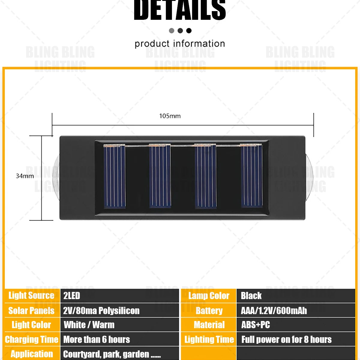 Freely Combined Spliced Solar LED Wall Lamp Outdoor Waterproof Up And Down Luminous Lighting For Garden Yard Park