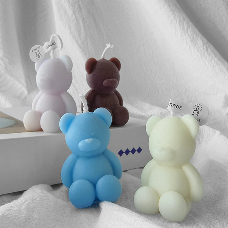 Cute Candles Bear Birthday Decor Scented Candles Ins Desktop Decorative Centerpiece Aromatic Candles Cake Topper Birthday Gifts