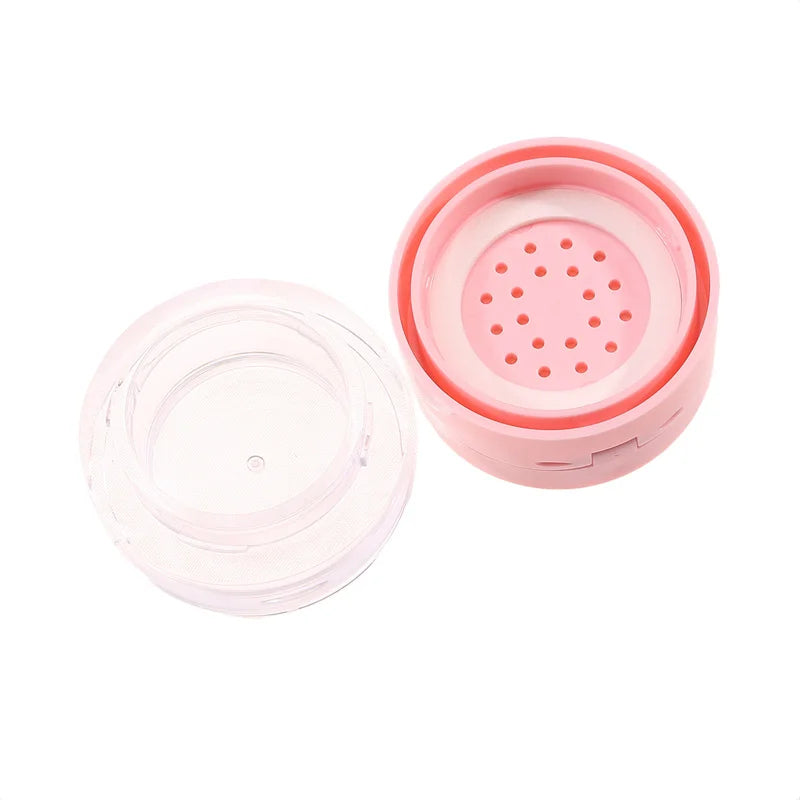 1Pc 3g/5g Portable Powder Box Empty Mini Loose Powder Container With Sieve Mirror Cosmetic Sifter Jar Travel Makeup Container