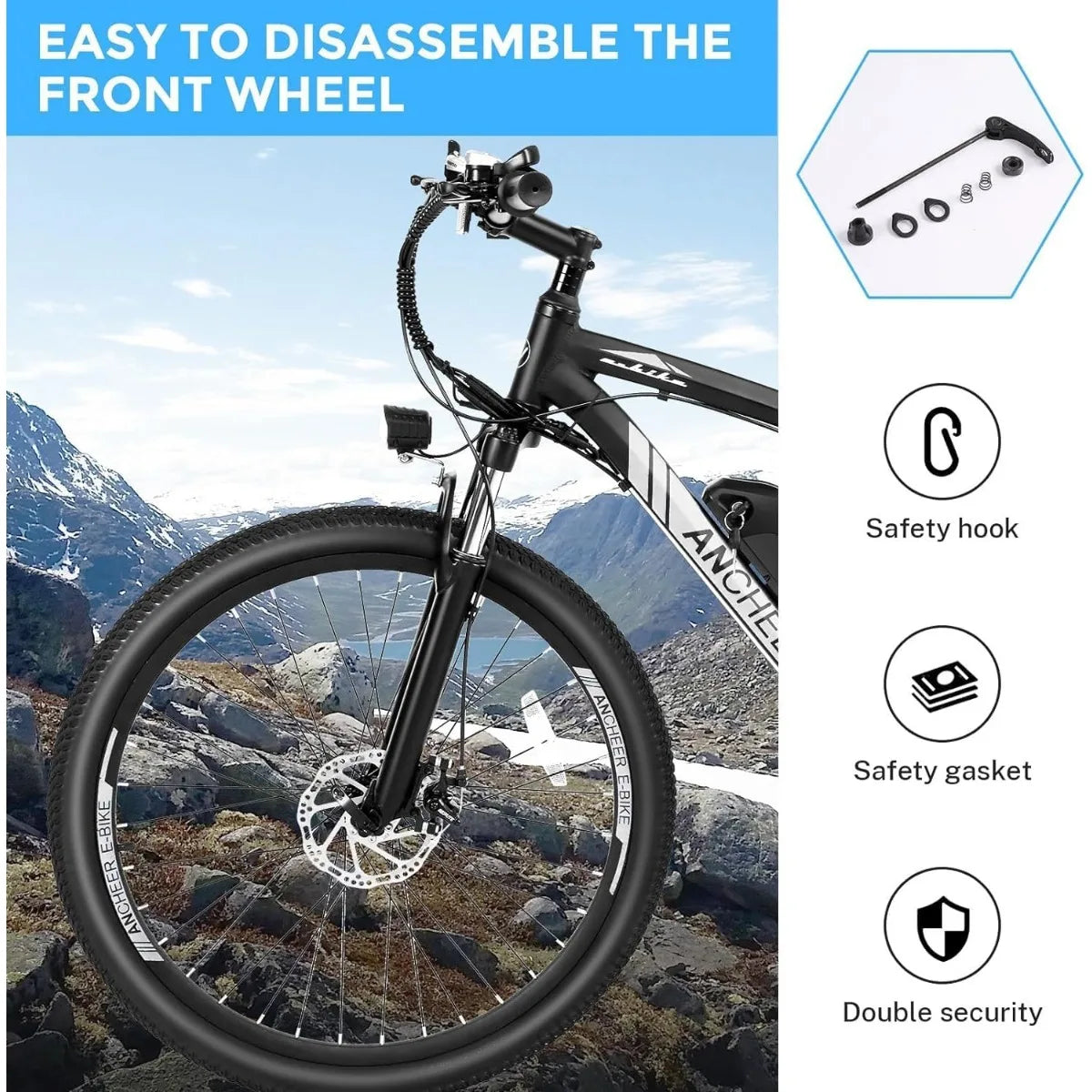 Electric Bike for Adults 27.5'' Peak 750W Electric Mountain Bike/Ebike, 55 Miles Electric Bicycle with 48v/499Wh Battery