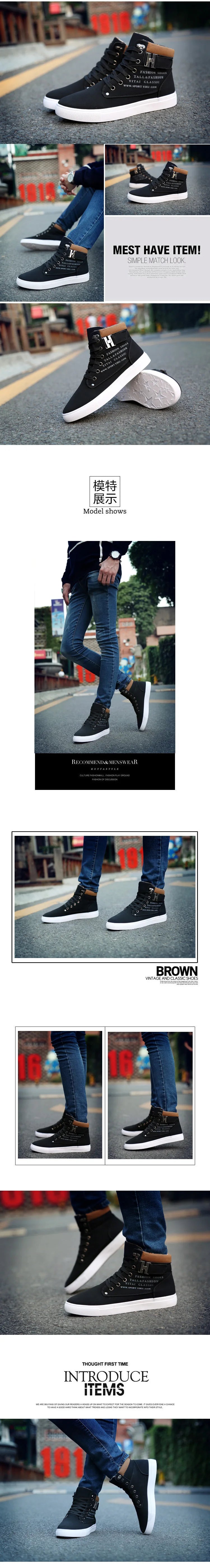 2024 Fashion Men Casual Shoes High Top Canvas Shoes Sneakers Man Lace-Up Breathable Trainers Men Baskets Basic Flats Shoes