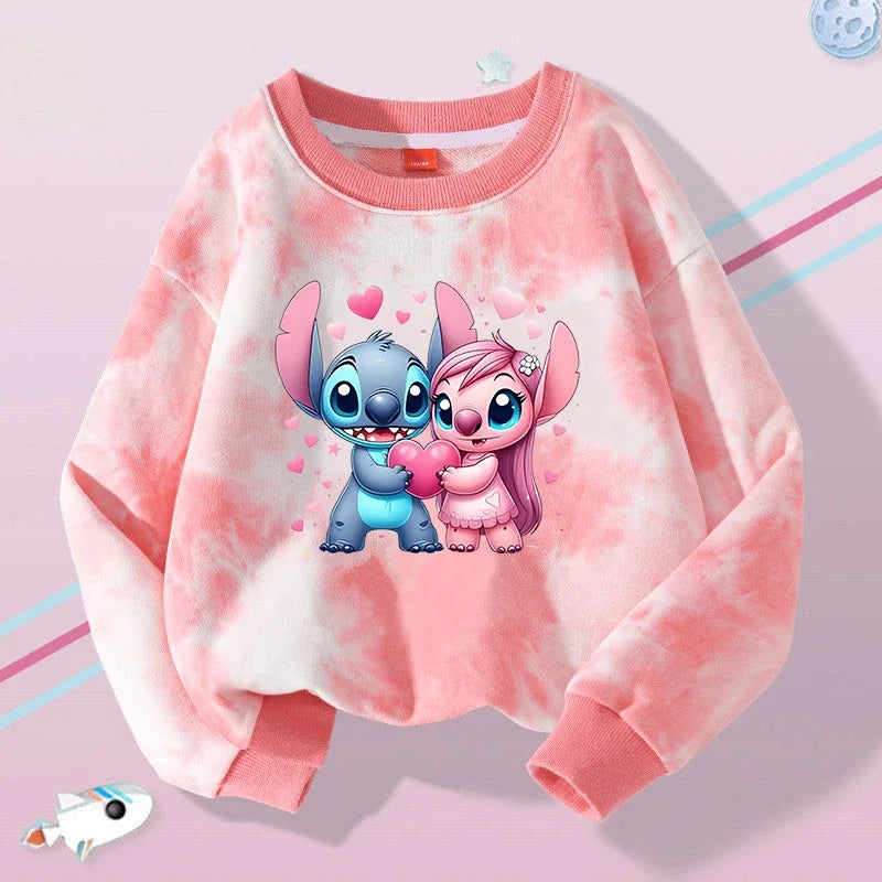 Stitch Tops Sweaters Children Baby Long Sleeve Casual Clothes Boy Girl Sweatshirt Kids Clothing Fall Hood Sweat Shirts Clothes