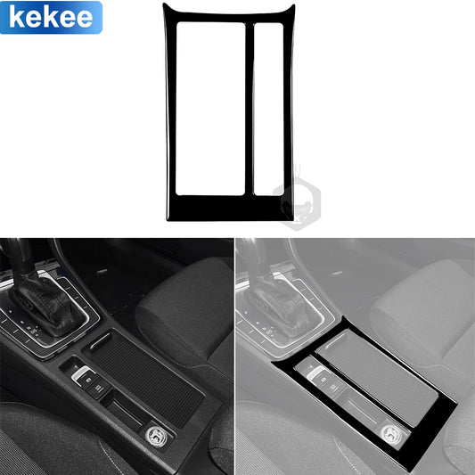 For Volkswagen Golf 7 GTI Mk7 2013 2014 2015 2016 2017 Cup Holder Panel Trim Cover Piano Black Sticker Car Interior Accessories