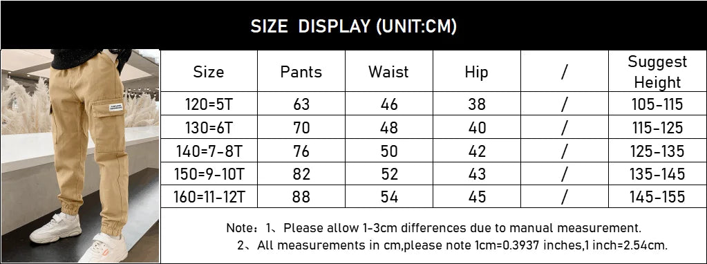 Boys Cargo Pants Spring Autumn Thick Boys Trousers Casual Kids Sport Pants Teenage Children Clothes For  4-11Year