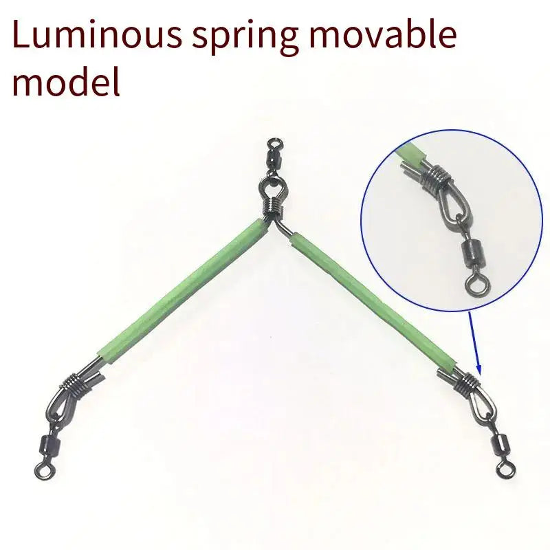 PD Fishing Gear Luminous Herringbone Tenpin Sea Fishing Stainless Steel Accessories Split Tenpin Eight Rings Fishing Gear