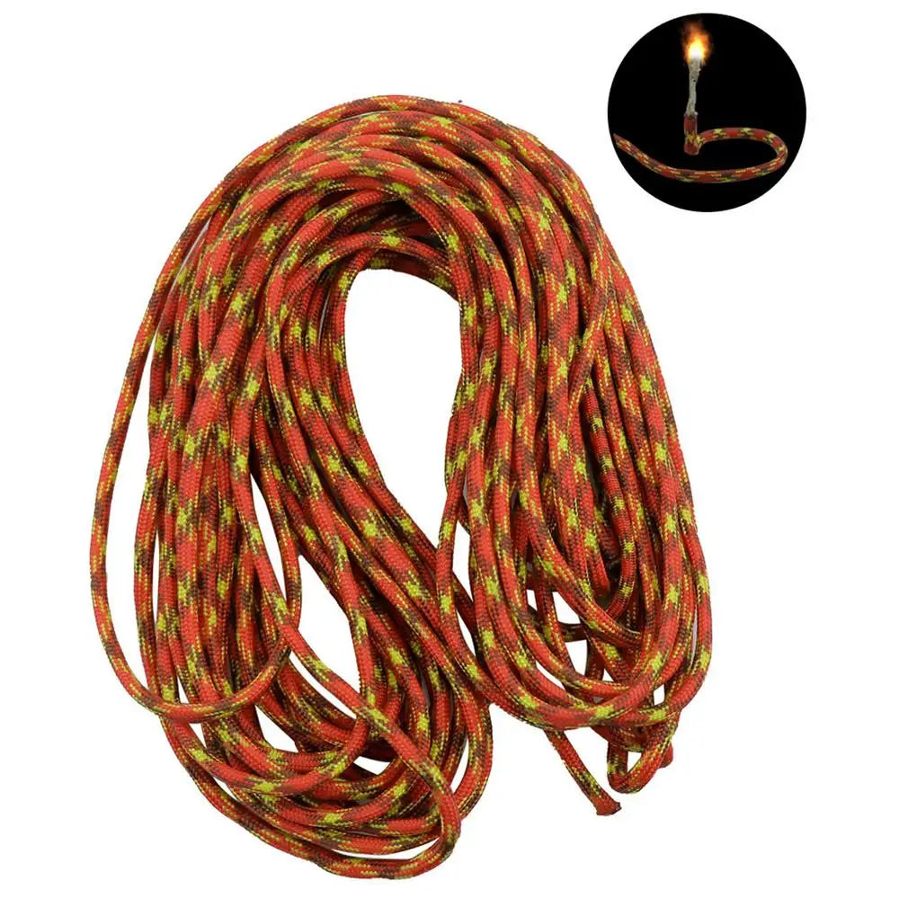 25feets Outdoor Fire Starter Jute Tinder Igniting Rope Impervious Camping Wax Dipping Ignition Cord  Wax-dipped Hemp Rope