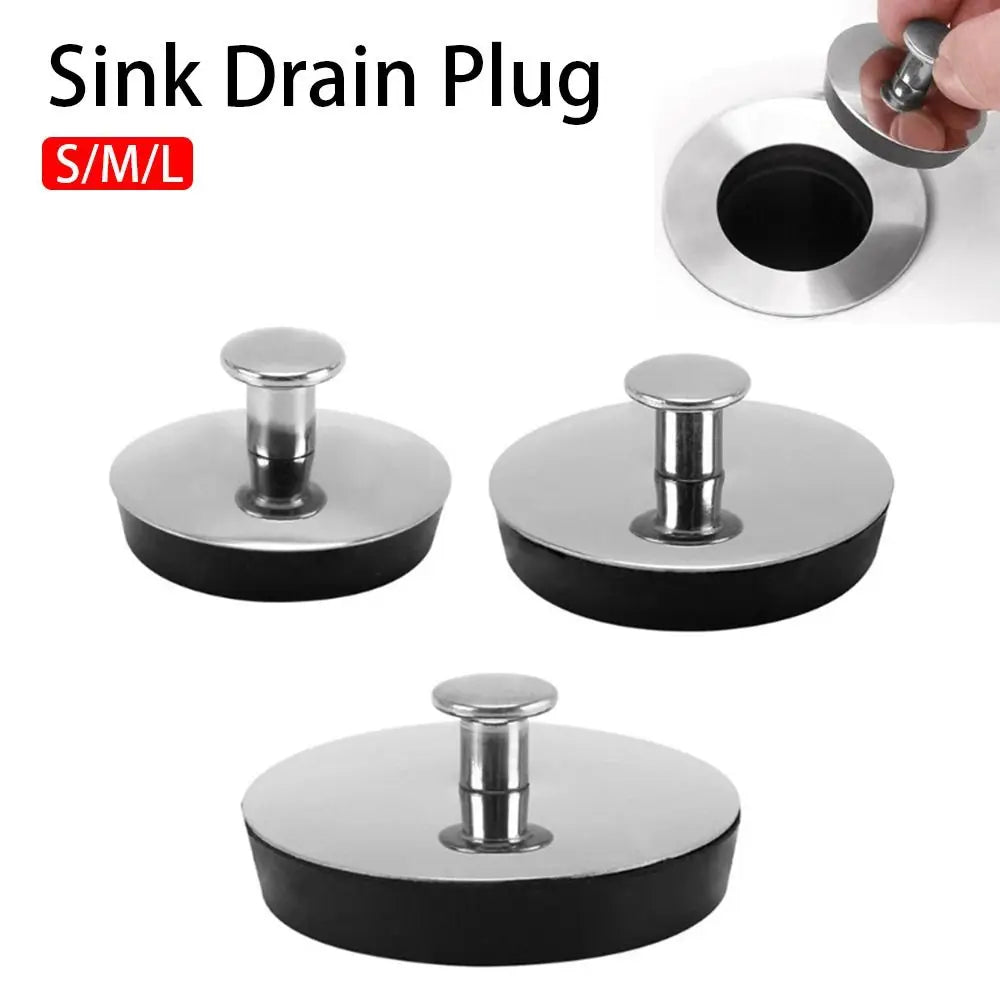 1Pcs Stainless Steel Bath Plug Rubber Kitchen Bathroom Accessory Drain Stopper Water Easy to Use Bath Tub Caps