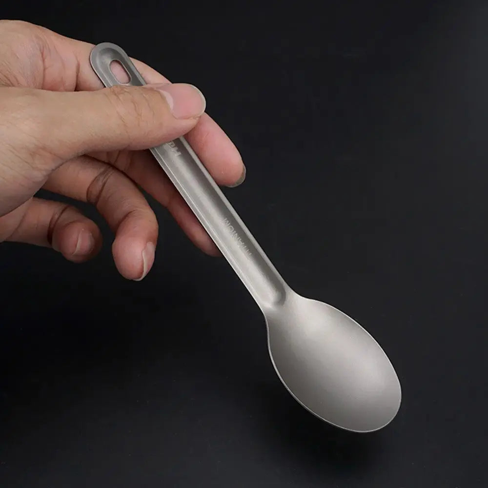 Titanium Tableware Outdoor Camping Portable Picnic Titanium Spoon Cookware Titanium Alloy Fork Ultralight Pure Titanium Spork