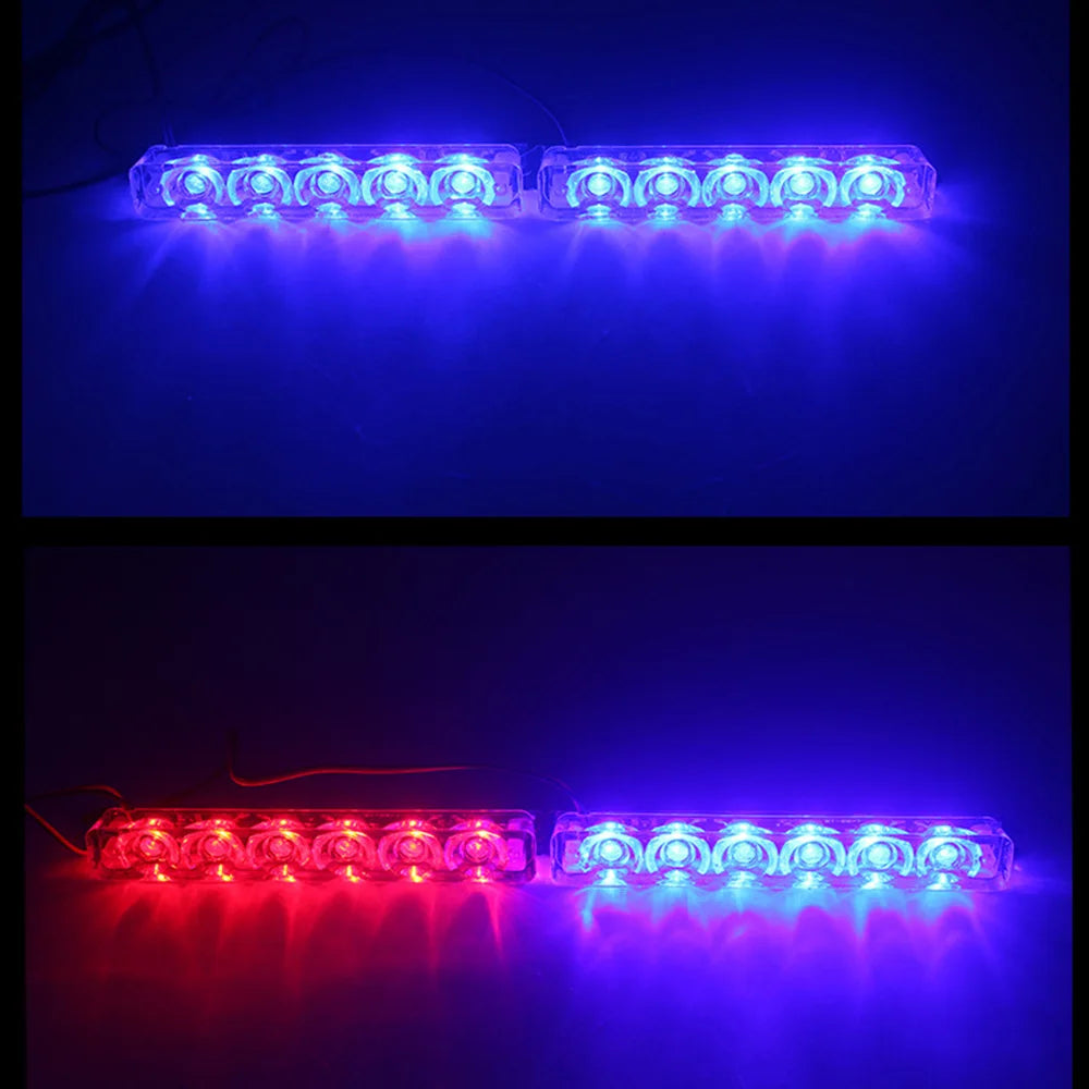 6/4 Led Warning Strobe Lights Bar 12V Amber Blue Red Police Emergency Beacon Car Motorcycle Stroboscopes Safety Police Lights