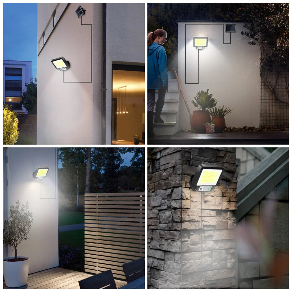 Solar Light Waterproof Solar Powered Wall Light Outdoor Wall Emergency Street Security Lamps for Garden Emergency Street Lamps