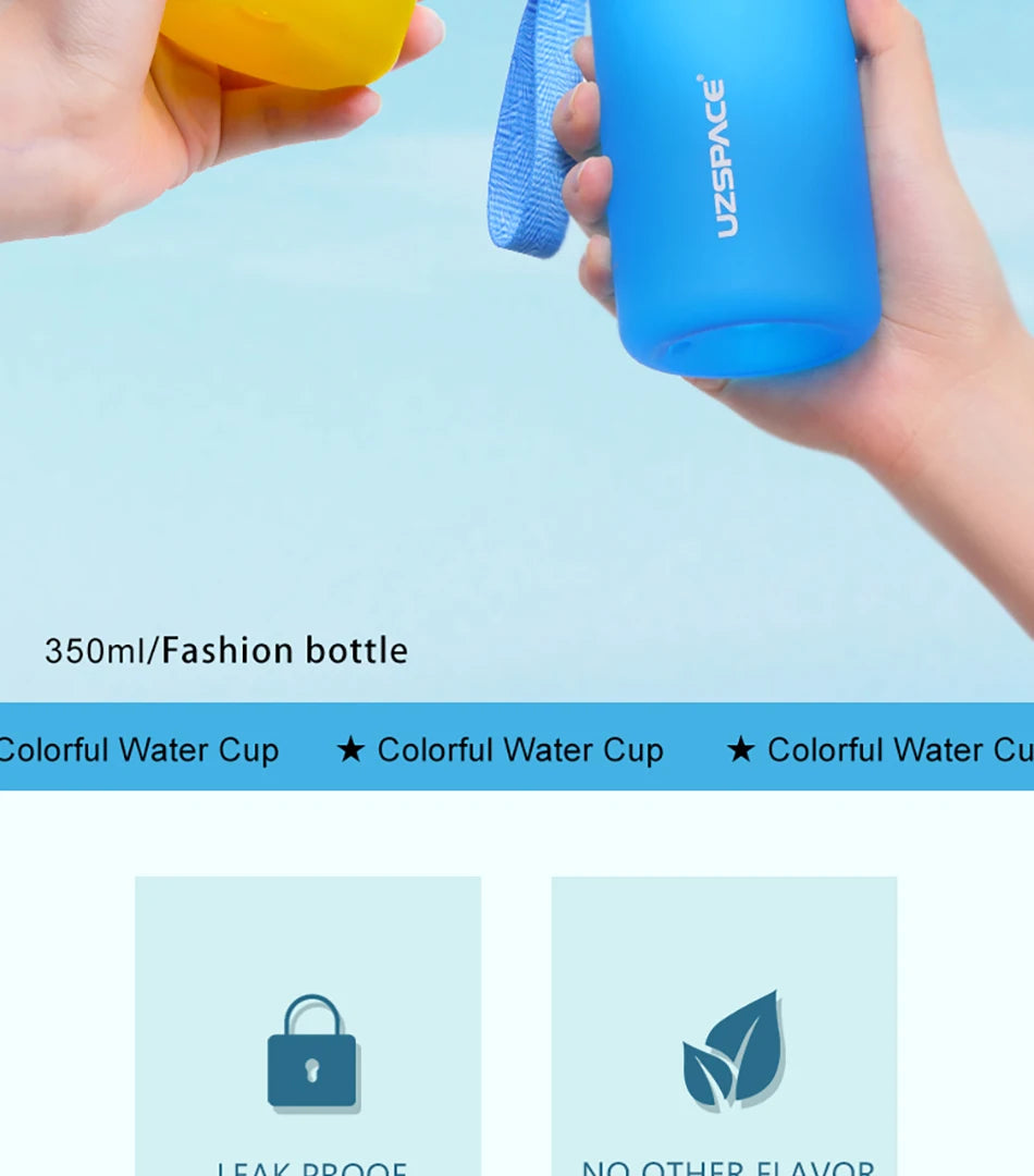 350ML Sport Water Bottle With Time Marker Girl Kids Portable Leakproof Eco-friendly No Smell Tritan Plastic Drinkware BPA Free