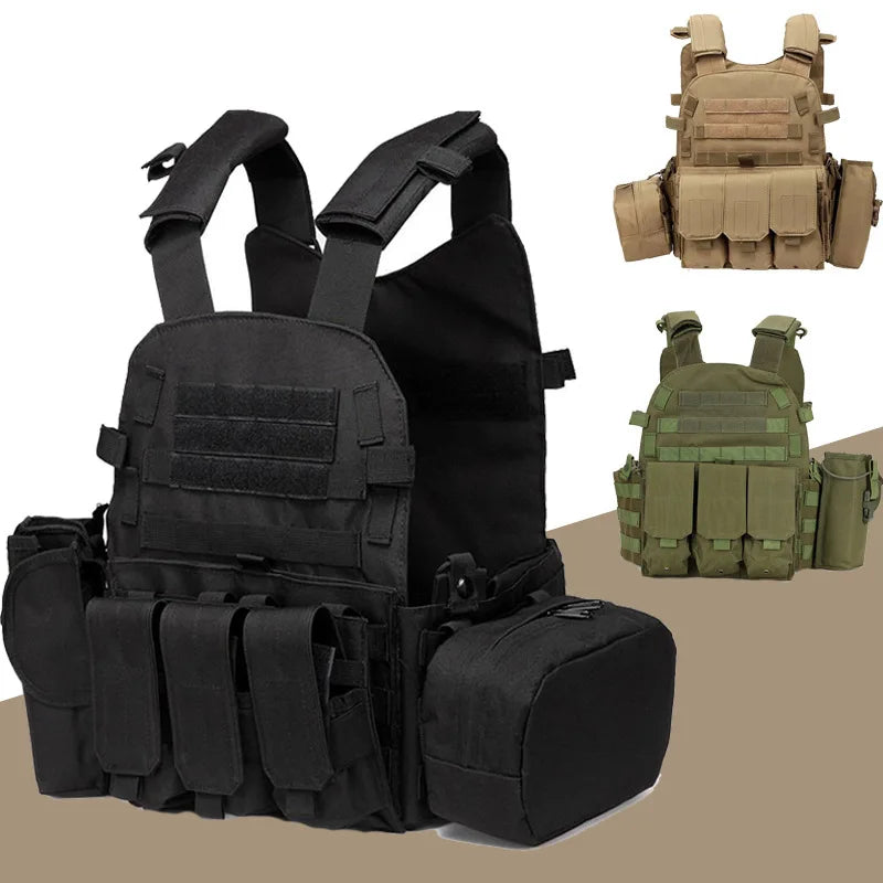 Nylon Tactical Vest Body Armor Hunting Carrier Airsoft Accessories Men Combat MOLLE Camo Hunting Vest Outdoor CS Hunting