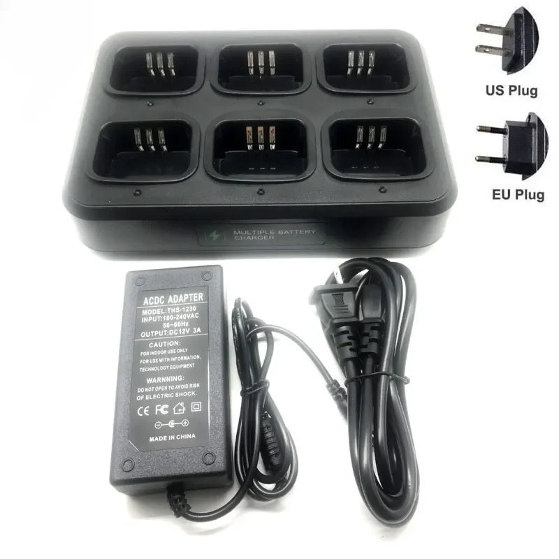 Multifunctional Six-Way Desktop Rapid Charger For Motorola CP200 EP450 CP040 CP140 CP150 CP180 DP1400 GP3688 PR400 DEP450 Radio