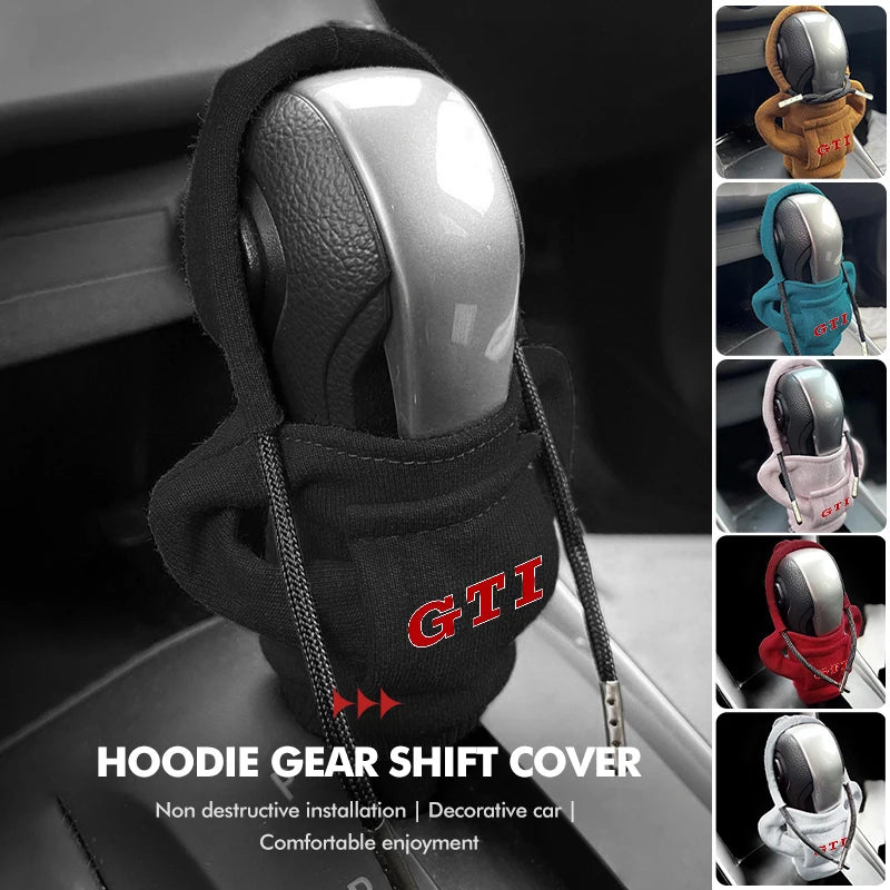 Car Hoodie Gear Shift Lever Cover Gear Knob Sweatshirt Hat For Volkswagen Golf 4 5 6 7 GTI Tiguan Passat B5 B6 B7 CC Jetta MK5