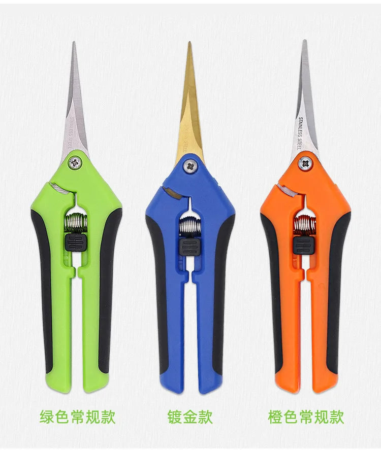 Garden Pruning Shears Stainless Steel Pruning Tools Gardening Tools Scissors Fruit Picking Household Potted Weed Pruning Shears