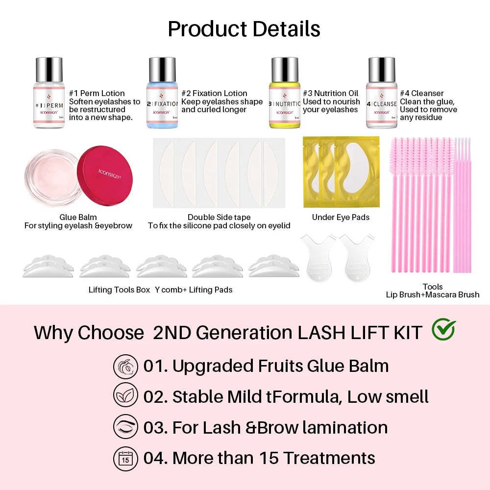 ICONSIGN Glue Balm Lash Lift Kit Eyelash Perming Kit Enhancer Curling Eye Lash Lifting For 30 to 45 Days Make Up Tools