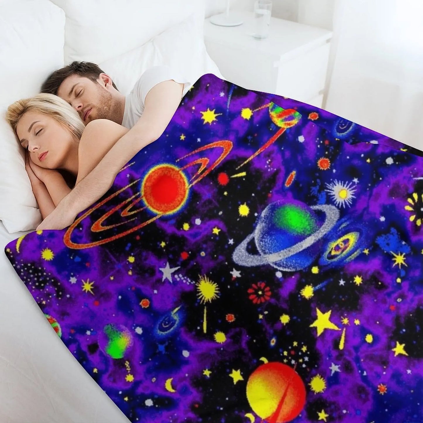 Glow in the Dark Throw Blanket Nap Bed linens Heavy Blankets