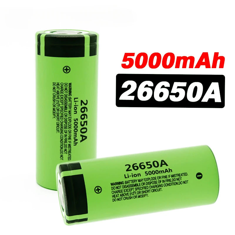 4.2V 26650 Lithium Battery 5000MaH High-capacity Rechargeable Battery 3C Discharge for Torch with Free a P50 LED Flashlight Gift