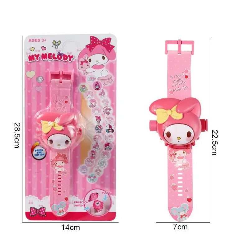 Sanrio Watches Kuromi Hello Kitty Cinnamoroll My Melody Wrist Watch for Kids 3D Projection Electronic Watch Children's Toys Gift