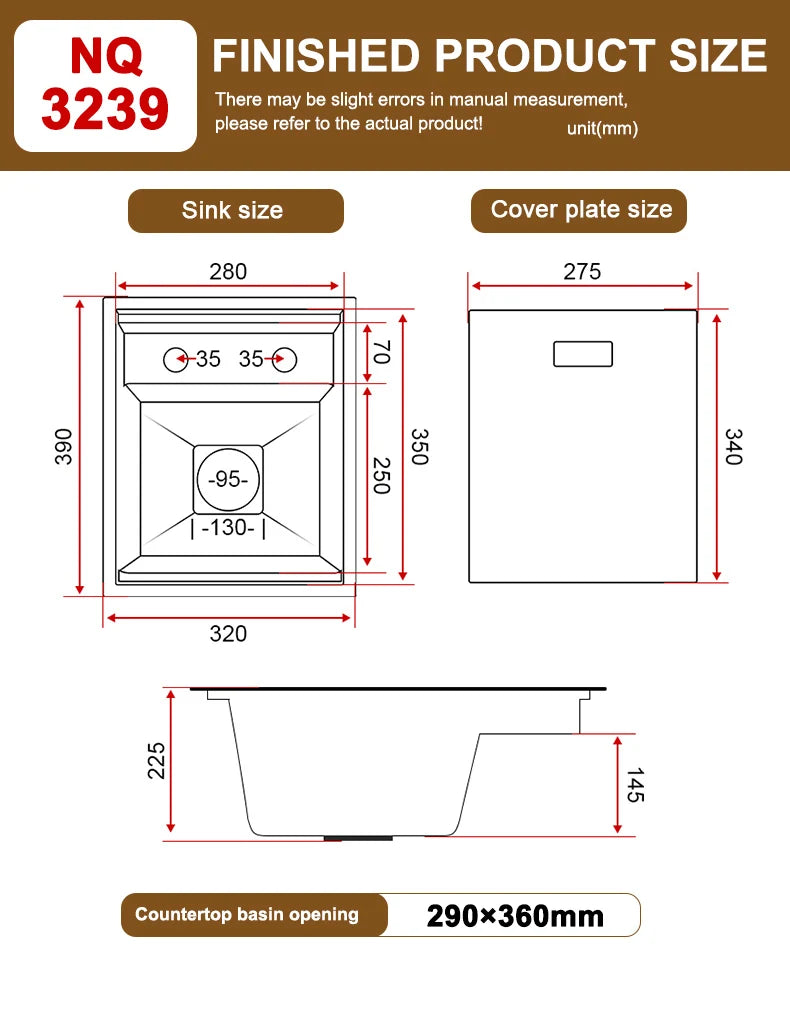 Hidden Sink Stainless Steel Kitchen Sink Apartment Bar Mini Single Slot Touring Car Multi-functional Wash Basin With Cover Plate