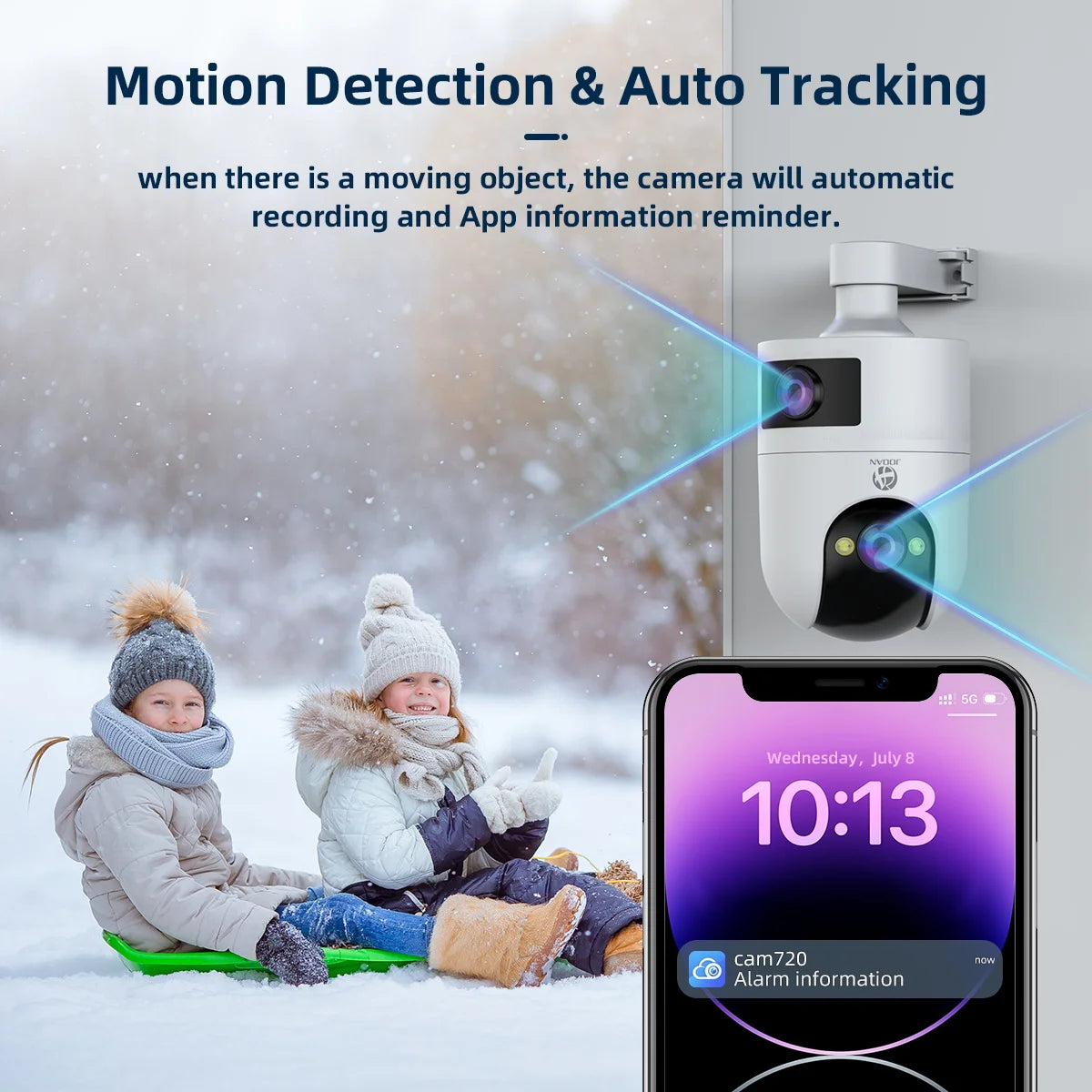 JOOAN 4K HD  PTZ Camera Outdoor Dual Lens Dual Screen AI Tracking 5G WIFI IP Camera Security Protection CCTV Video Surveillance