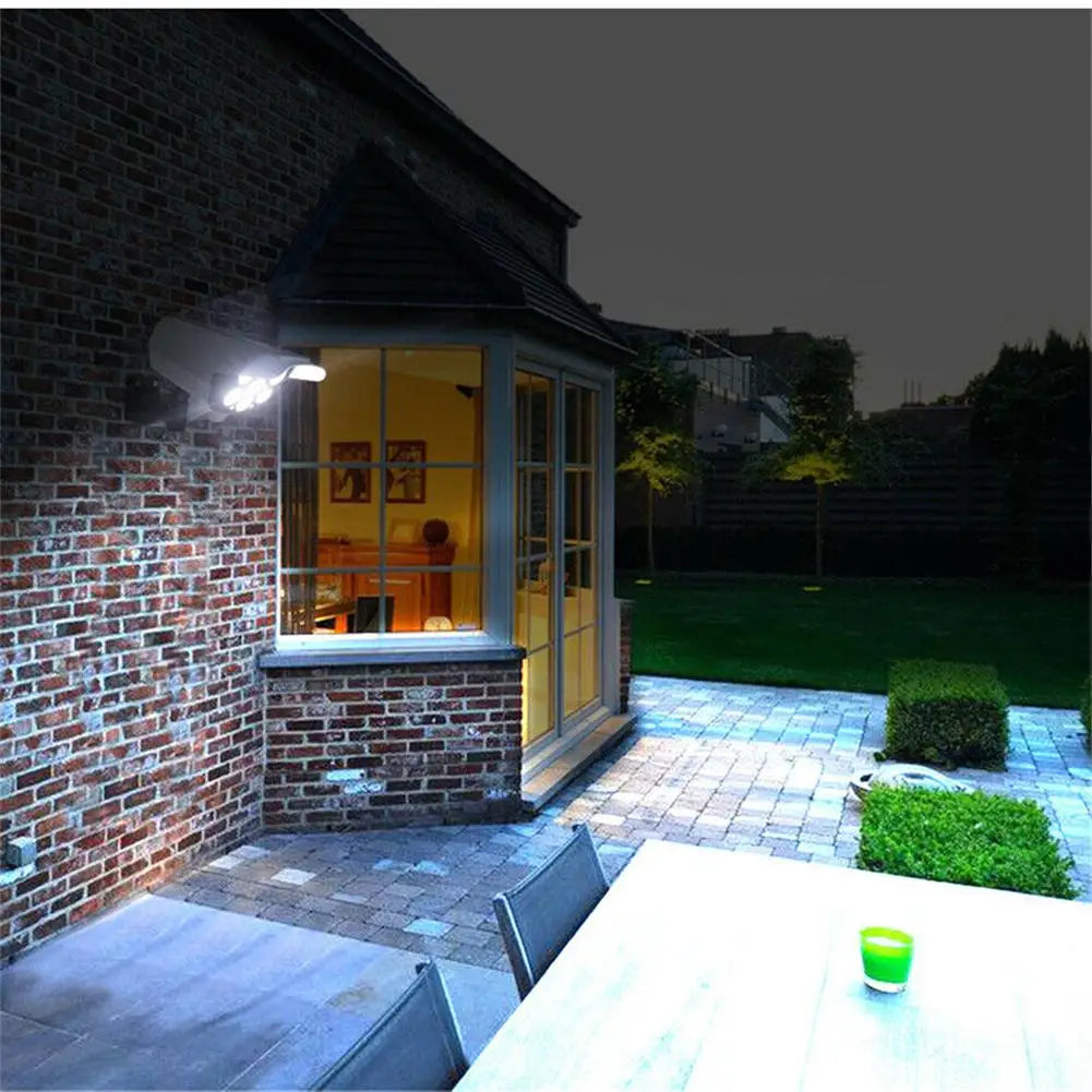 77/42 Led Flood Light Motion Sensor Security Dummy Camera Outdoor Wireless Ip65 Waterproof 3Mode For Garden Backyard Wall Lamp