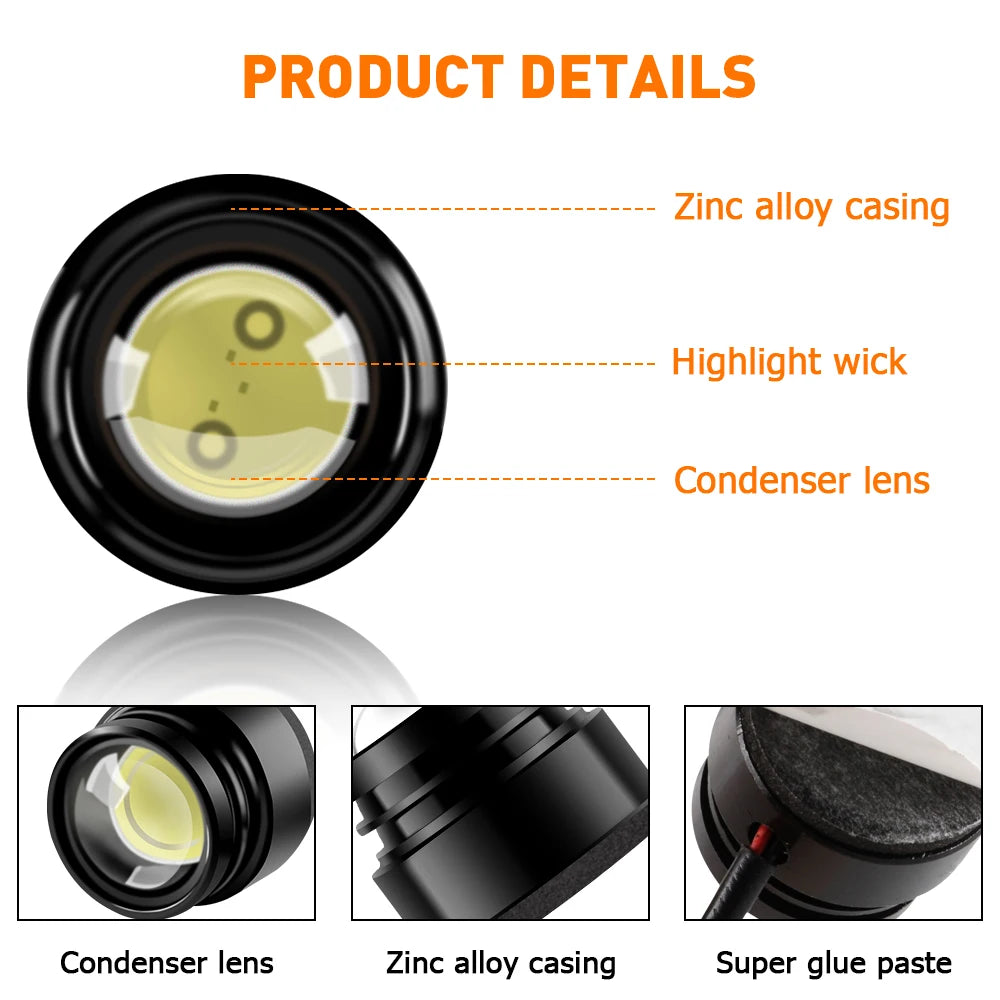 4 in 1 Car LED Eagle Eye Emergency Warning Strobe Light Wireless Remote Control Day Running Light DRL For Truck Motorcycle 12V