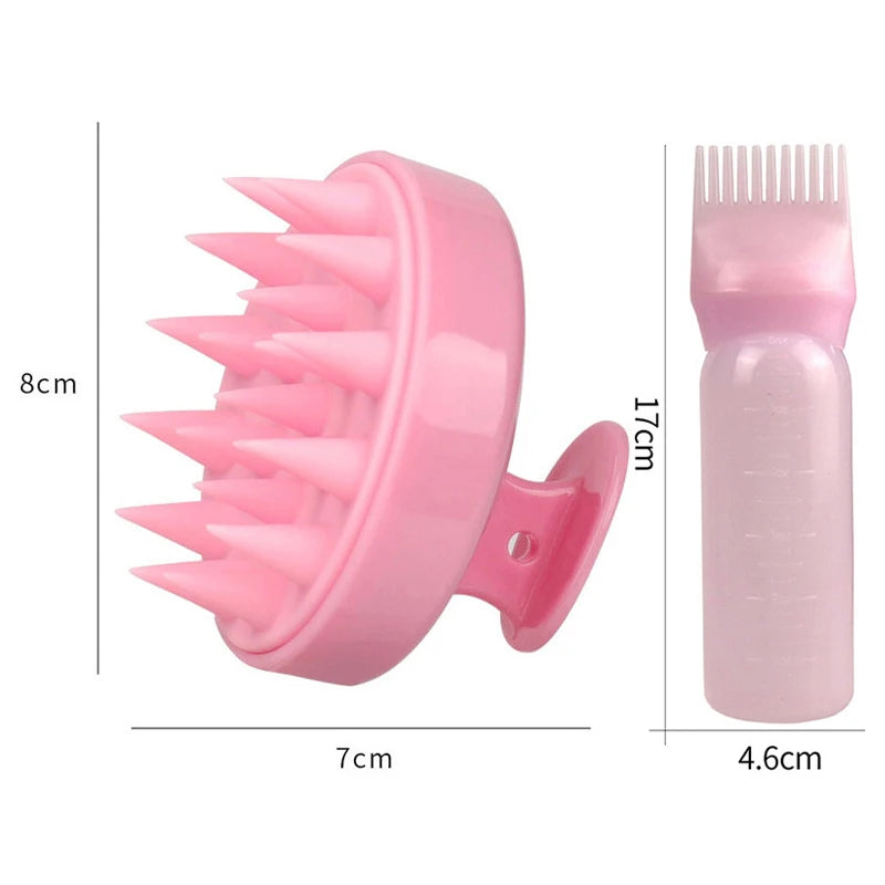 2pcs Hair Dye Refillable Bottle Applicator Comb Hair Massager Brush Air Cushion Comb Set Hair Coloring Hairdressing Styling Tool