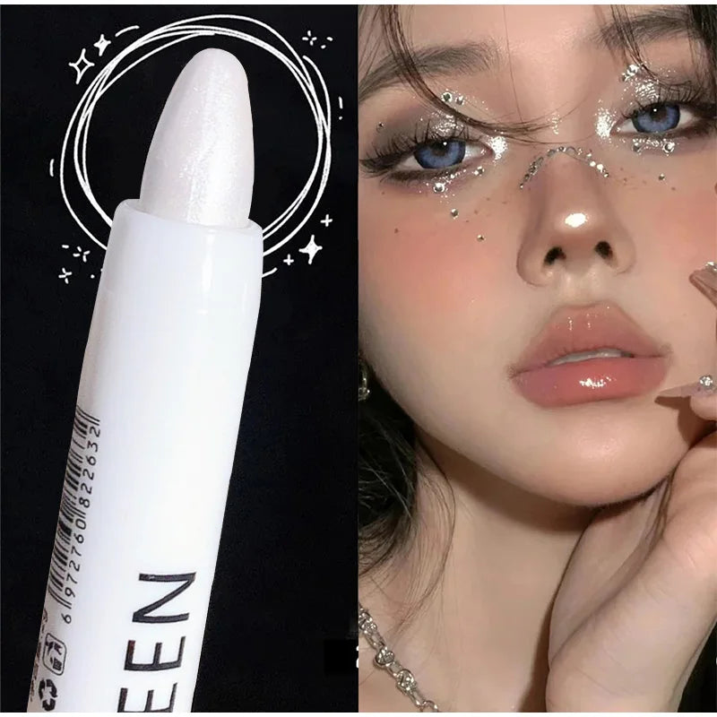 Flash Pearl Eyeshadow Pencil Waterproof Fine Flash Eye Highlighter Lasting Silkworm Eyeliner White Silver Brightening Pen Makeup