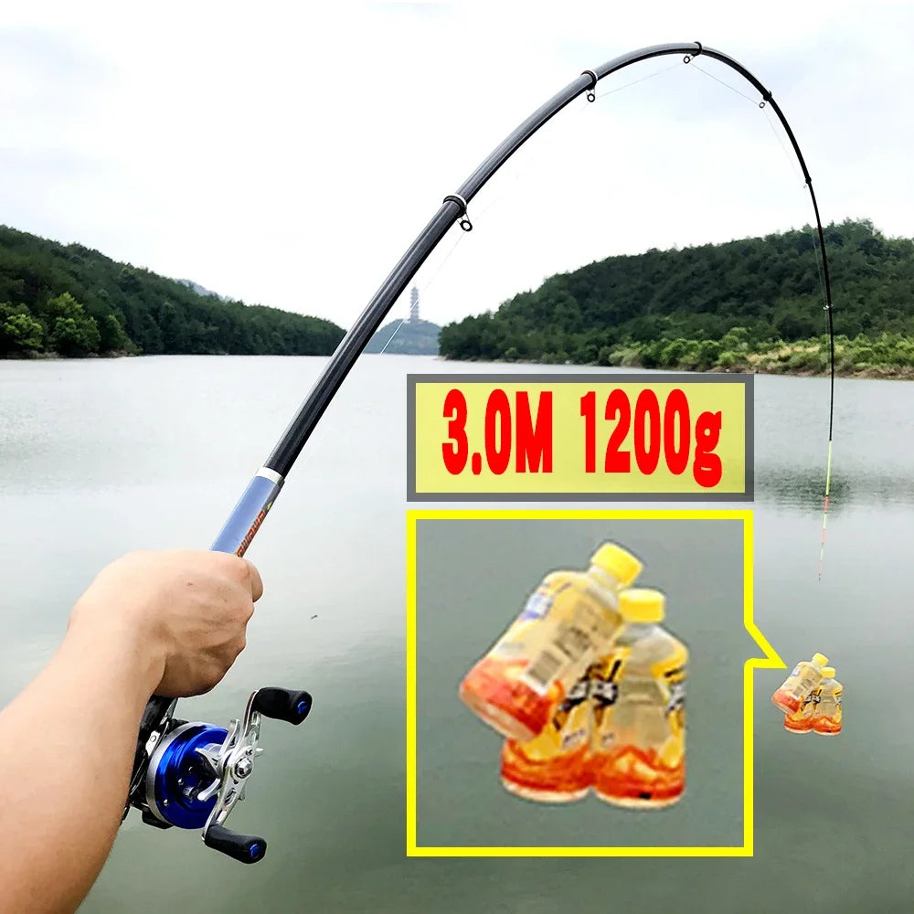 GHOTDA Carbon Fiber Short Telescopic Rock Fishing Rod and Spinning Fishing Reel Combo Full Kit Fishing Tackle Fishing Gear Set