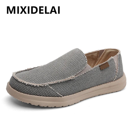 Summer Denim Canvas Men Breathable Casual Shoes Outdoor Non-Slip Sneakers Comfortable Driving Shoes Men's Loafers Big Size 39-47