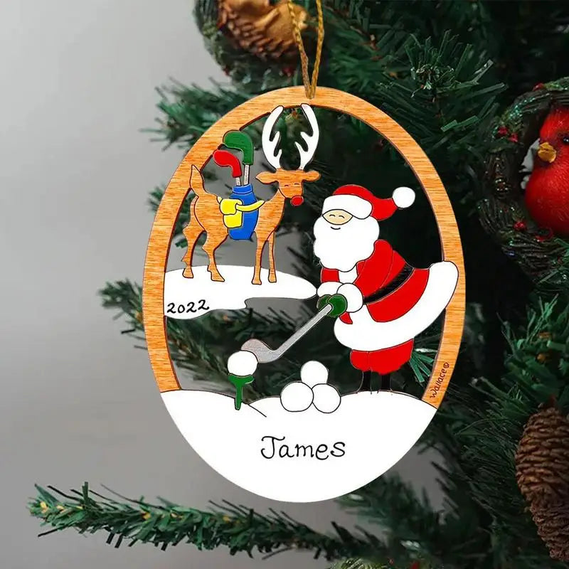 Santa Claus Christmas Tree Decorations | Wooden Ornaments Santa Claus Decorative Pendants | Christmas Party Supplies Hanging Dec