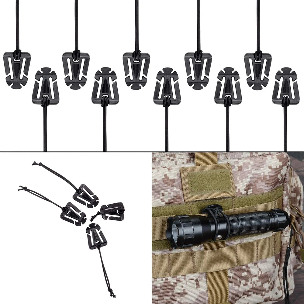 32/13PCS Molle Accessory Kit Outdoor Tactical Backpack Vest Waistband Locking Gear Mesh Support Elastic Buckle Hunting accessory