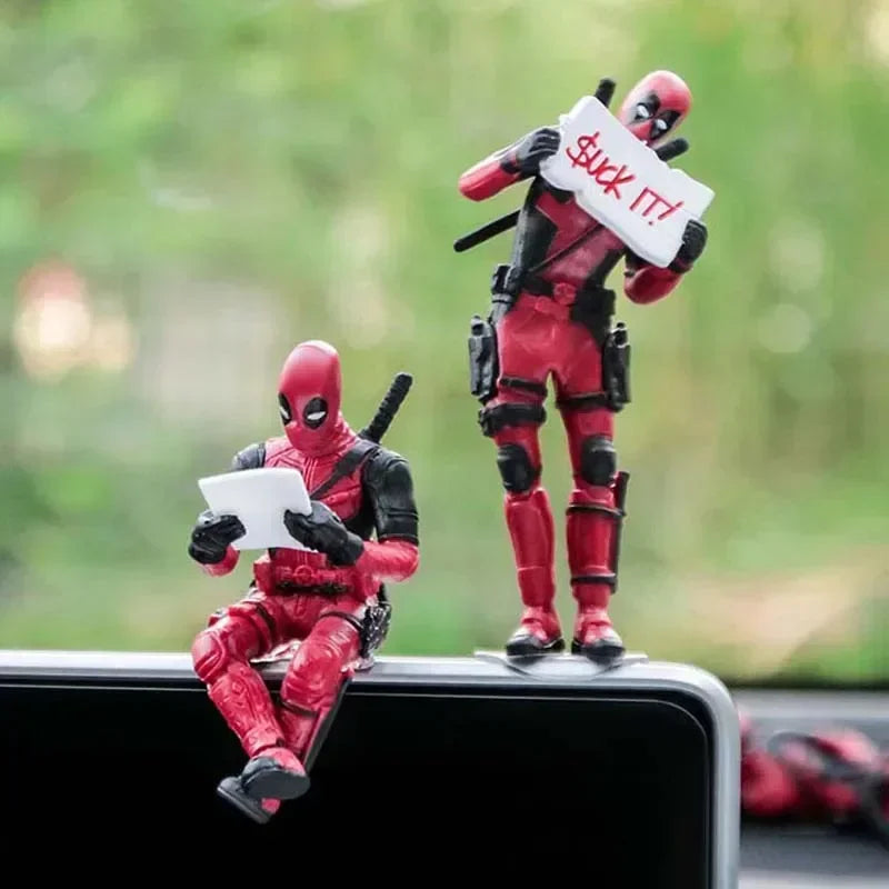 Disney Marvel X-Men Sitting Lying Posture Model Deadpool 2 Action PVC Fantasy Figurines Toys Figure Car Ornament Anime Mini Doll