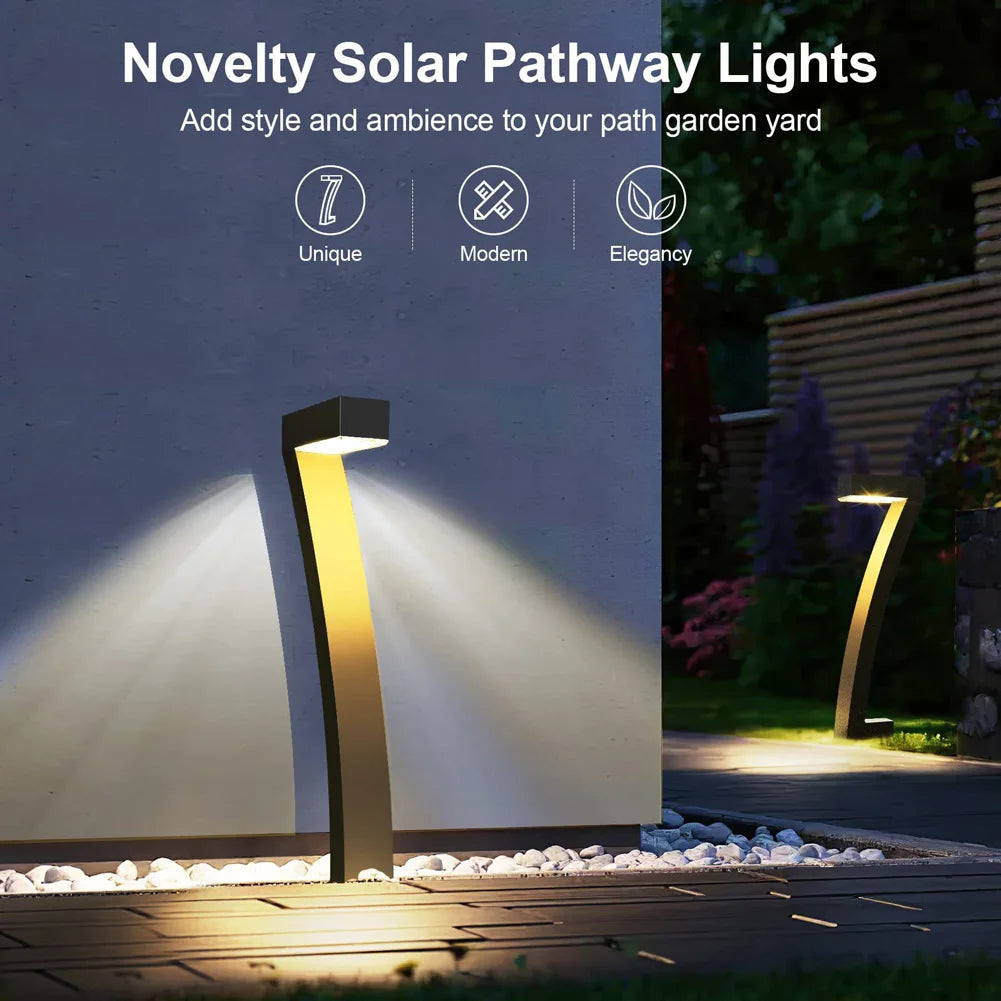 4pcs Led Solar Garden Lights Outdoor Waterproof Auto On/Off LED Lamp Solar Powered Driveway Lights For Pathway Backyard Lawn