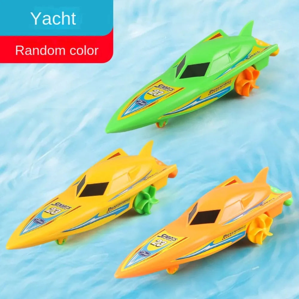 Mini Ship Shower Bath Toy Motorboat Clockwork Wind Up Toy Float in Water Kid Toys Speed Boat Ship Toys Summer