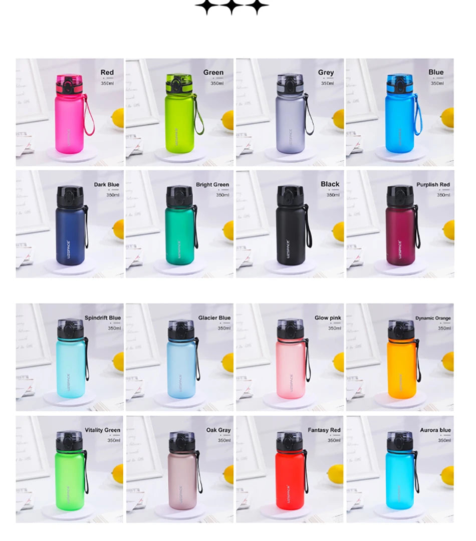 350ML Sport Water Bottle With Time Marker Girl Kids Portable Leakproof Eco-friendly No Smell Tritan Plastic Drinkware BPA Free