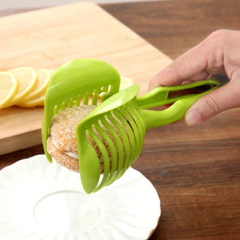 Kitchen Gadgets Handy Stainless Steel Onion Holder Potato Tomato Slicer Vegetable Fruit Cutter Safety Cooking Tools Accessories