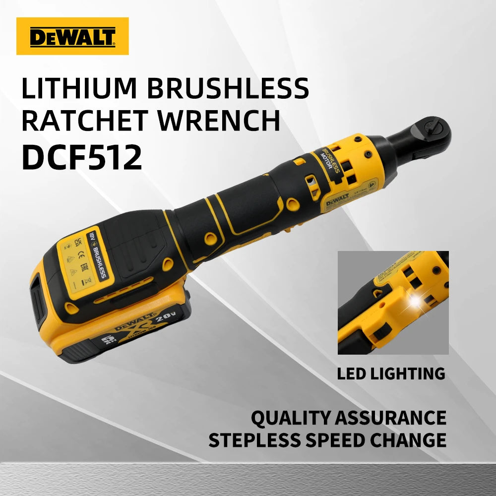 DEWALT DCF512 Brushless Cordless 1/2  3/8  Ratchet Wrench Compact Engineered Variable Speed Control   20V Battery Power Tool