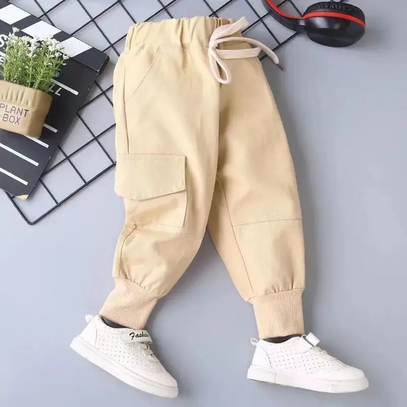 New Cotton Cargo Pants for 2-6 Years Old Solid Boys Casual Sport Pants Enfant Garcon Kids Children Trousers 2-8Years Clothes