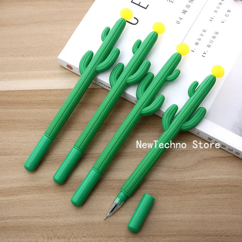 1Pc Creative Cactus Neutral Pen Plant Black Signature Office Pen Student Stationery Kawaii School Supplies Cute Stationary