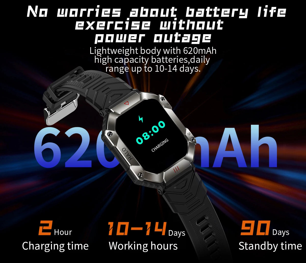 Men Smart Watch Fitness Watches Ip68 Waterproof Military Healthy Monitor AI Voice Bluetooth Call Smartwatch For Android IOS 2023