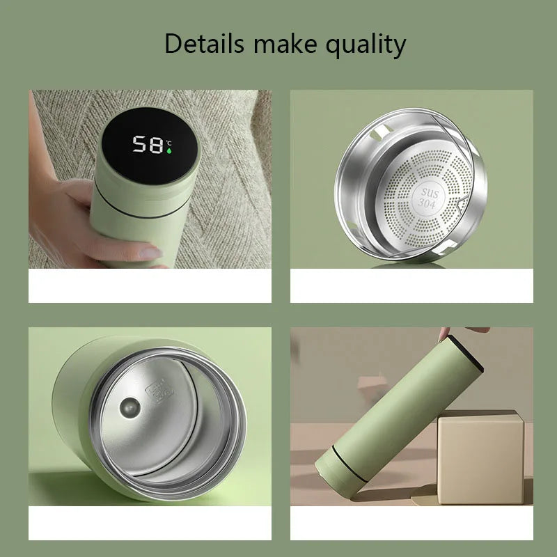 500ML Stainless Steel Insulation Cup 316 Intelligent Water Cup Men and Women Tea Water Separation High Value Gift Custom Cups