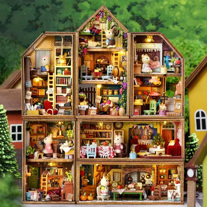 New Diy Mini Home Dollhouse With Furniture Light Miniaturas Doll House Casa Miniature items For Toys Birthday Gifts