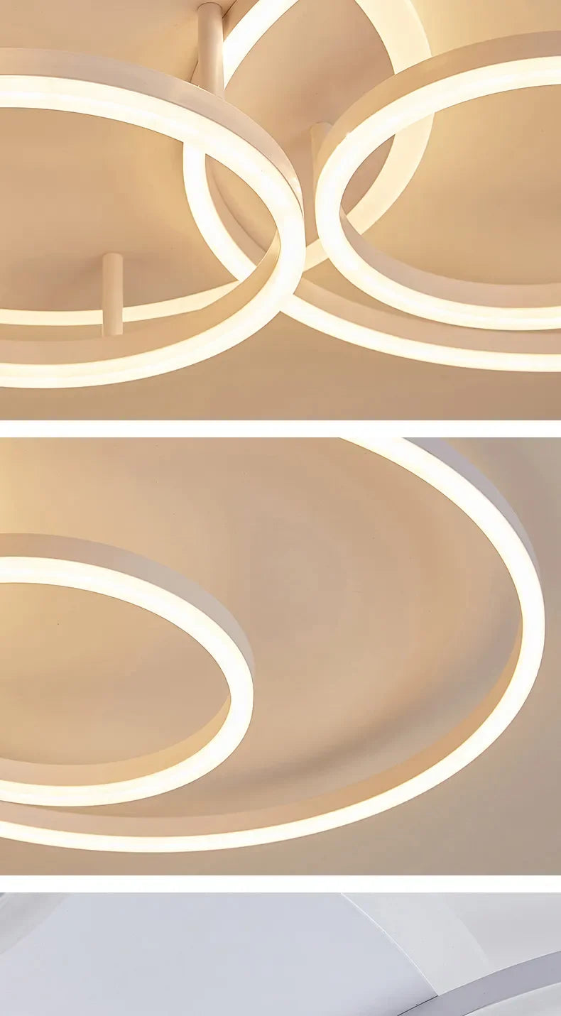 2023 Modern Led Circle Rings Ceiling Lights For living Room Bedroom Study Room Ceiling Lamp White/Brown/Black/Gold Color 90-260V